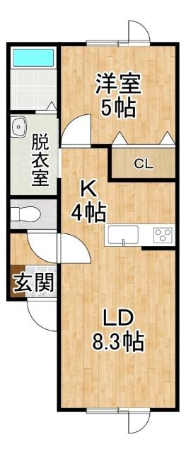 ウィステリアIII(1LDK/2階)の間取り写真