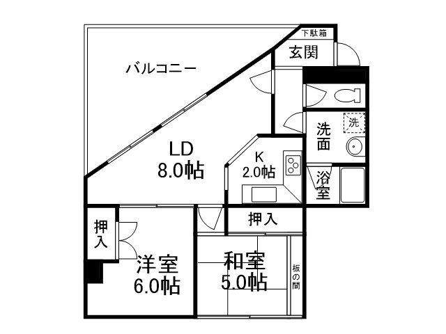 ヴィラ・ヴェルティ(2LDK/3階)の間取り写真