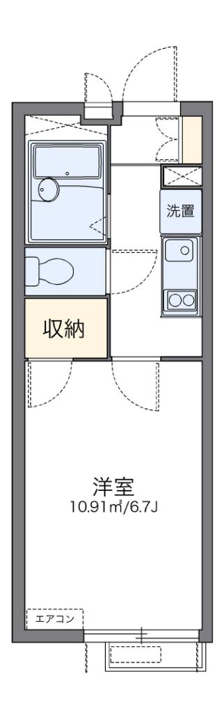 レオパレスT&T(1K/2階)の間取り写真