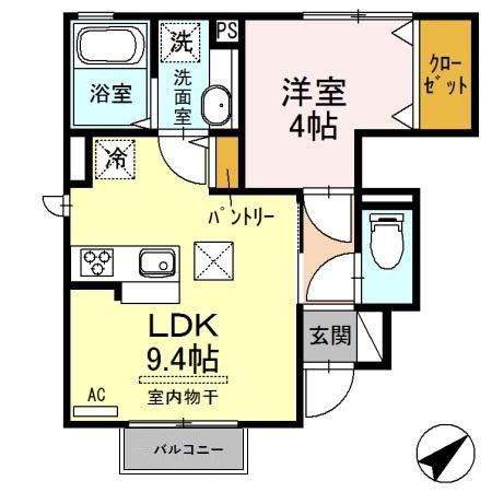 グレイス コート(1LDK/1階)の間取り写真