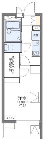 レオパレスディアコートF(1K/3階)の間取り写真