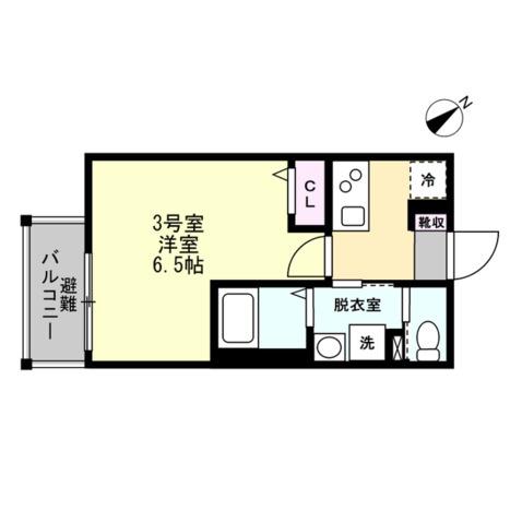 プロスパー海老名(1K/1階)の間取り写真