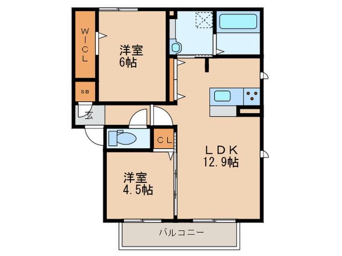 D-ROOM天神山(2LDK/2階)の間取り写真