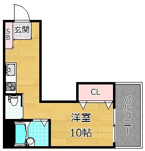 アグライア有馬(ワンルーム/3階)の間取り写真