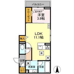NOVELLA(1LDK/1階)の間取り写真