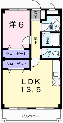 アドニス(1LDK/3階)の間取り写真