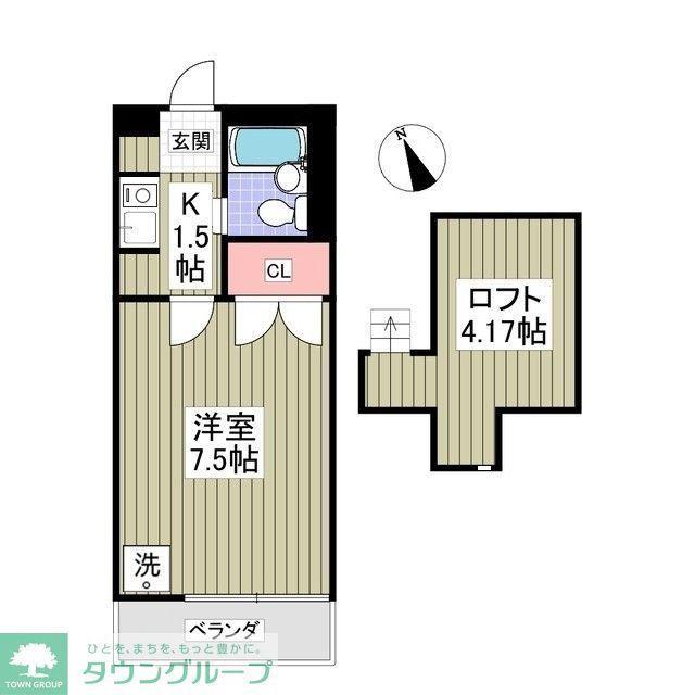 カーサセッテ(1K/2階)の間取り写真