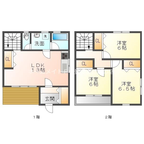 ヴィラ宮前 壱番館(3LDK/1階)の間取り写真