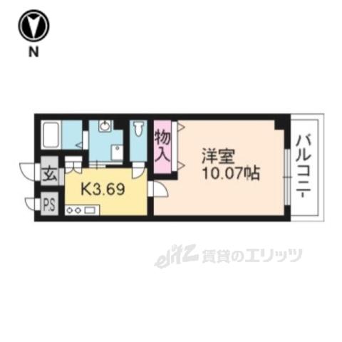 メディナ烏丸御池(1K/6階)の間取り写真
