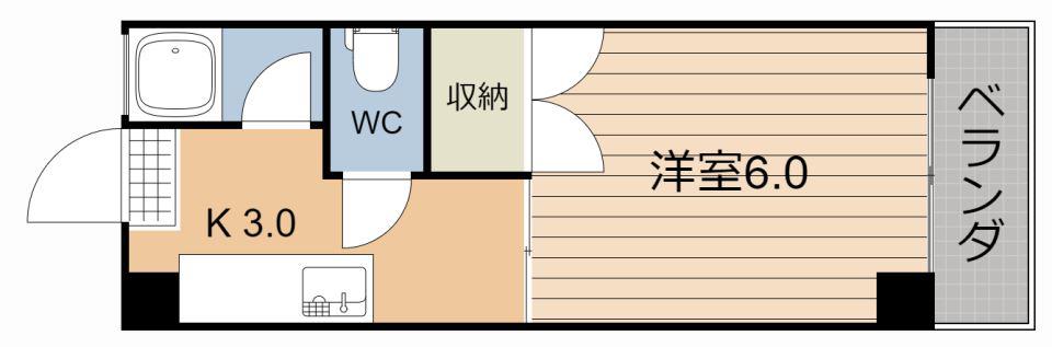 エントピア下荒田(1K/3階)の間取り写真