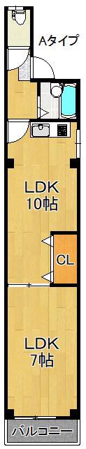 浜口東マンション(1LDK/4階)の間取り写真