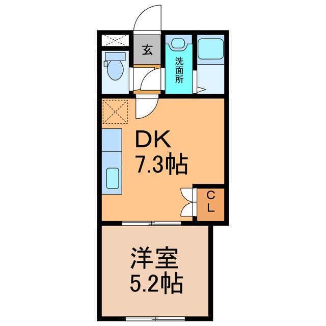 ハイグレースA(1DK/1階)の間取り写真