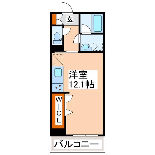 シャーメゾン リバーサイド(ワンルーム/2階)の間取り写真