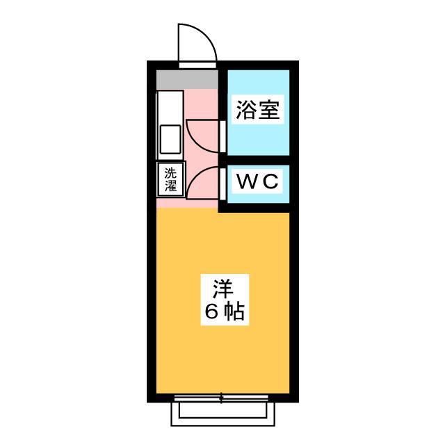 コーポ二葉2号A(ワンルーム/2階)の間取り写真