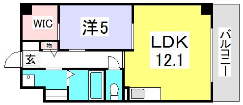 南観音FLATS(1LDK/2階)の間取り写真
