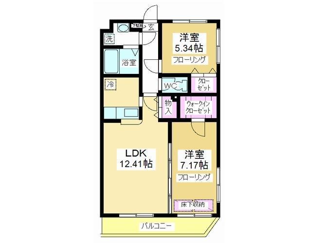 サン・ミケーレ(2LDK/2階)の間取り写真