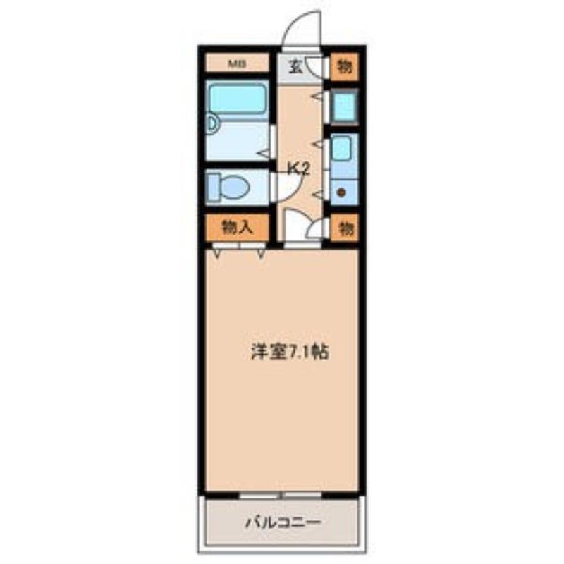サンモール(1K/8階)の間取り写真