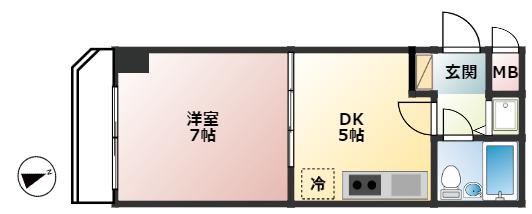 日興パレス羽田PARTII(1DK/1階)の間取り写真