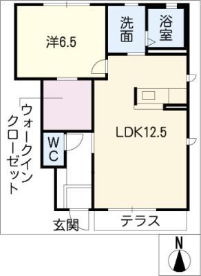 サンドフィールド2085(1LDK/1階)の間取り写真