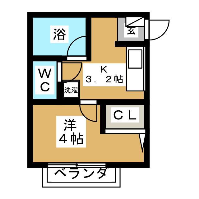 ジュネスコート(1K/1階)の間取り写真
