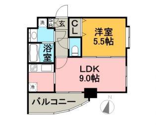 ルピエ大濠(1LDK/3階)の間取り写真
