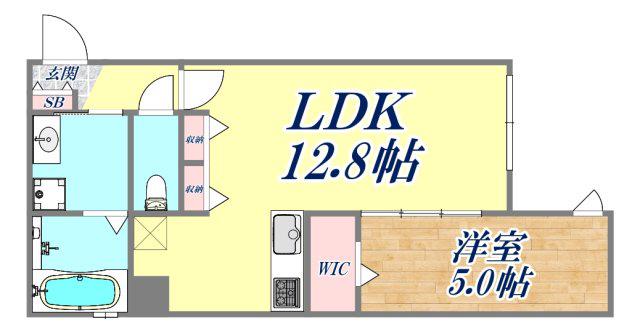 ユアメゾン魚崎(1LDK/1階)の間取り写真