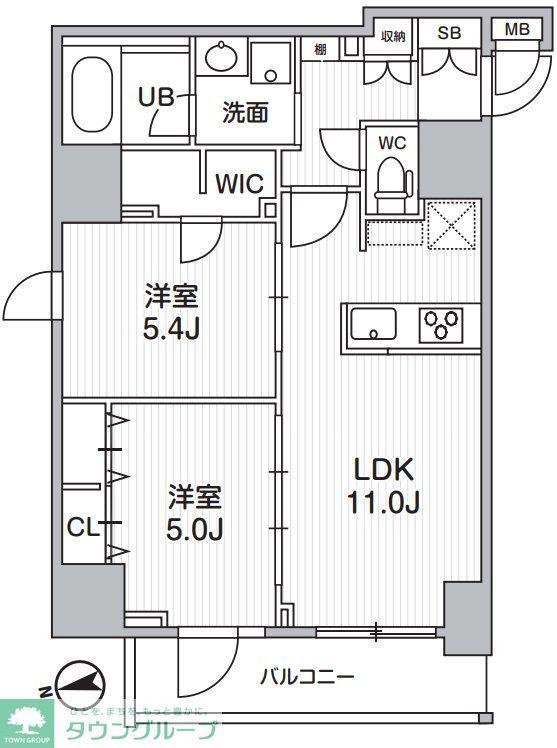 S-RESIDENCE新御徒町CHIARO(2LDK/4階)の間取り写真