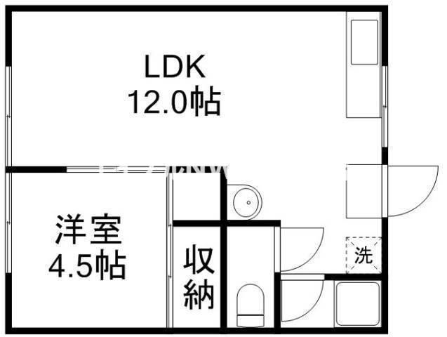 コーポひばり(1LDK/1階)の間取り写真
