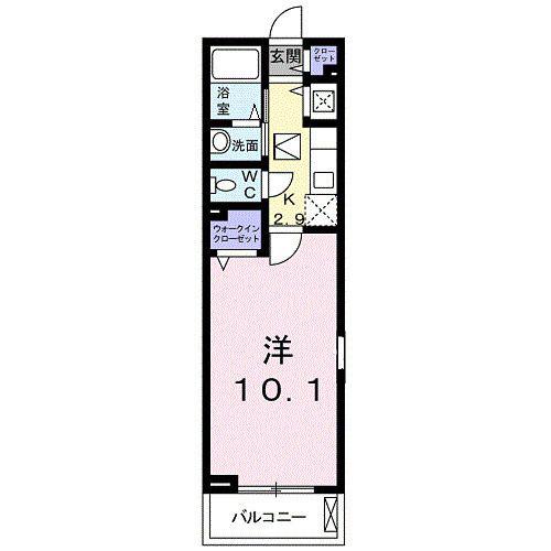 エステランサ(1K/1階)の間取り写真