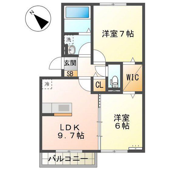 プレミールボヌール I棟(2LDK/3階)の間取り写真
