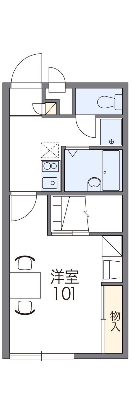 レオパレスさくらB(1K/2階)の間取り写真