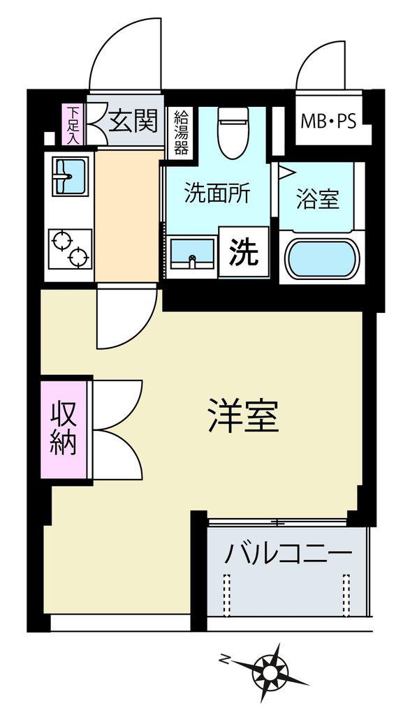 サンライズ横濱東口(1K/7階)の間取り写真