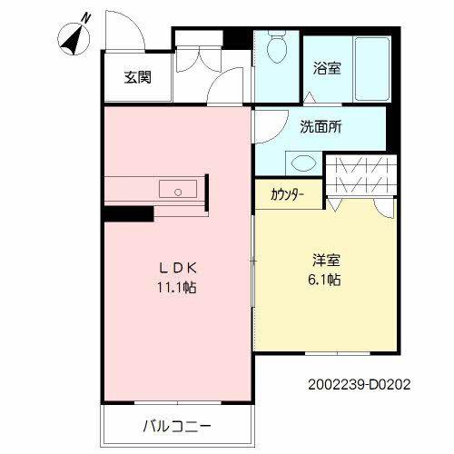ヴィラウィステリア門司 D棟(1LDK/2階)の間取り写真