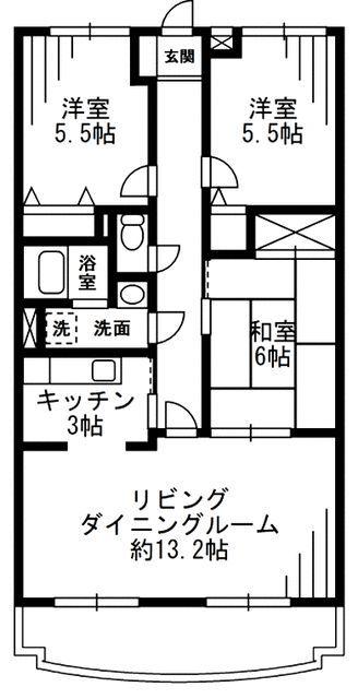 ザクレセントヒルズ(3LDK/1階)の間取り写真
