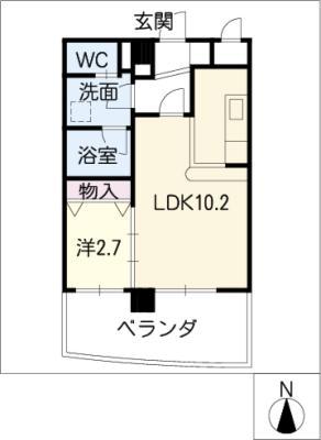 アルファパル阿由知通(1LDK/3階)の間取り写真