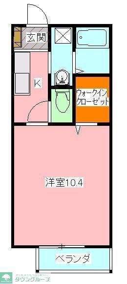 フローラ(1K/1階)の間取り写真