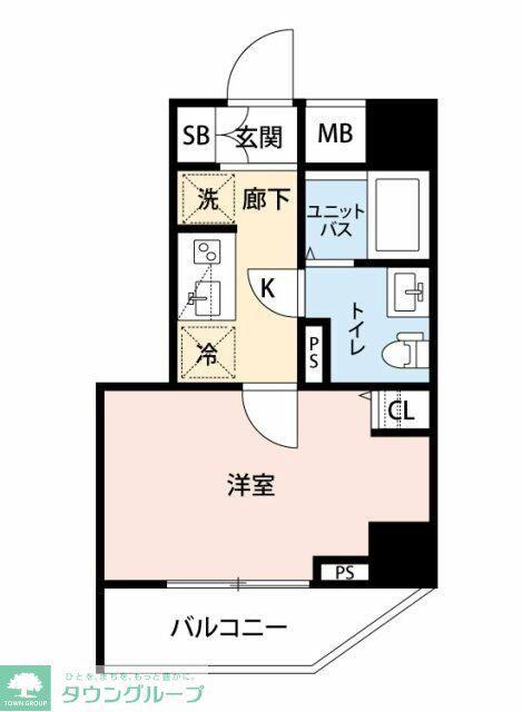 GENOVIA京成立石IISKYGARDEN(1K/9階)の間取り写真