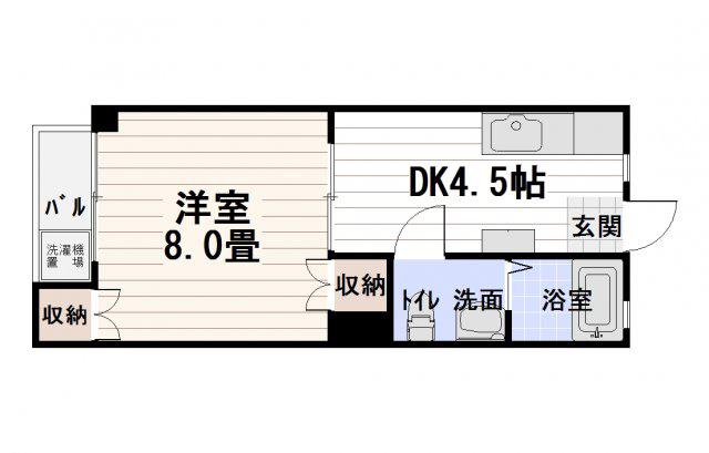 グランメゾン(1DK/3階)の間取り写真