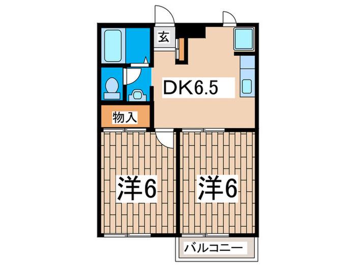 ビューハイツ(2DK/2階)の間取り写真
