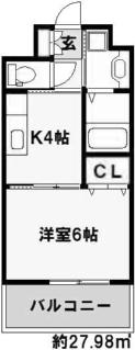 フェルト127(1K/5階)の間取り写真