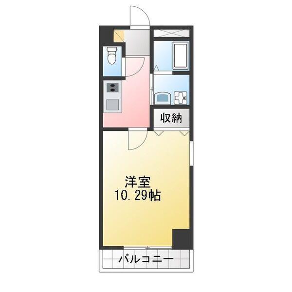 フィルストン白壁(1K/10階)の間取り写真