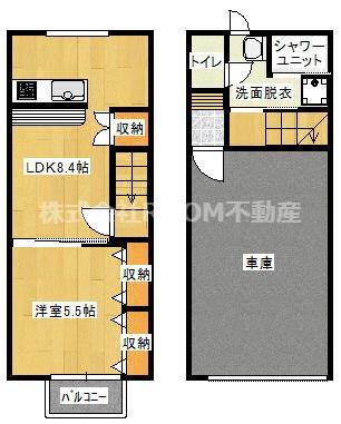 CUBE 8(1LDK/1階)の間取り写真