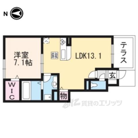 オリーブ(1LDK/1階)の間取り写真