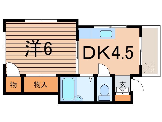プチモンド用賀(1DK/2階)の間取り写真