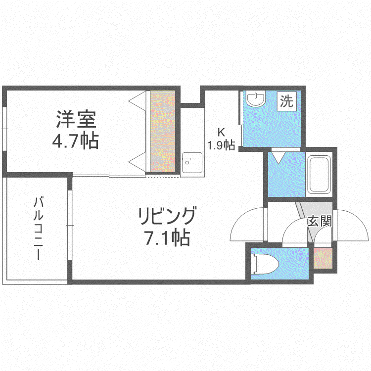 GRAN PARADISO(1LDK/3階)の間取り写真