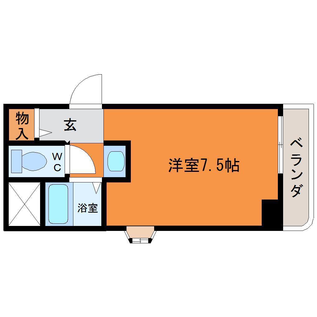 パンプキンハイツ(ワンルーム/3階)の間取り写真