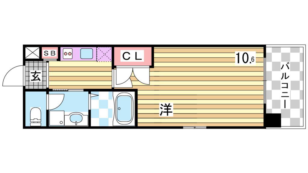 エスライズ新神戸(1K/5階)の間取り写真