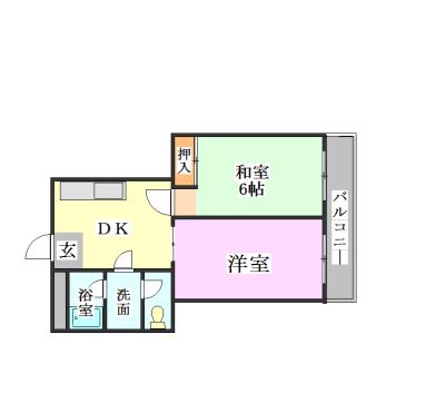 ユマニティマンション(2DK/3階)の間取り写真