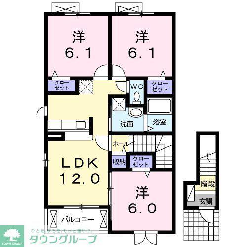 セレブリテ(3LDK/2階)の間取り写真