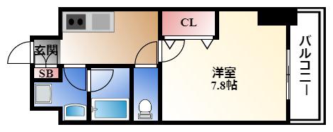 ウエストIN上前津(1K/4階)の間取り写真